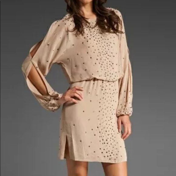 HAUTE HIPPIE Nude SILK sequin studded embellished dress ⭐️HOST PICK⭐️ small NWOT - Picture 4 of 14